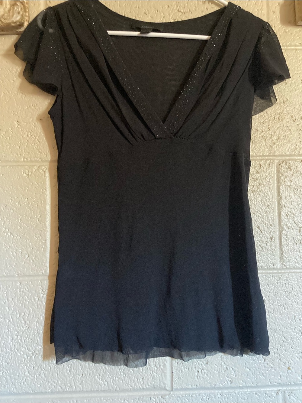 Express Sheer Sparkle Blouse